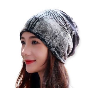 Black Beanie Multicolor 3 in1 Face Cover, Headwear, Cowl, Scully Caps NWT